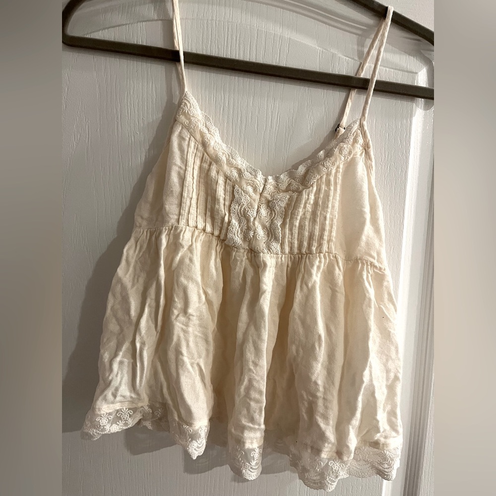White Hollister lace tank top